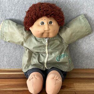 Vtg Cabbage Patch Kids Boy Doll 1982 Auburn Loop Yarn Hair Brown Eyes Dimples